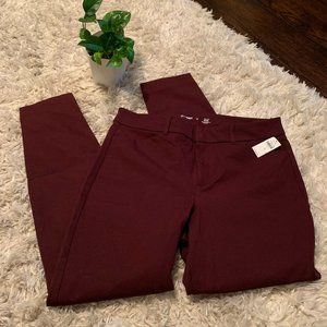 NWT High-Waisted Pixie Skinny Pants Sz 12 Maroon / Burgundy